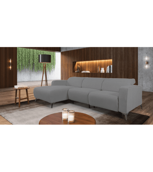 Sofá Verona 3L C/ Chaise e Relax Elétrico