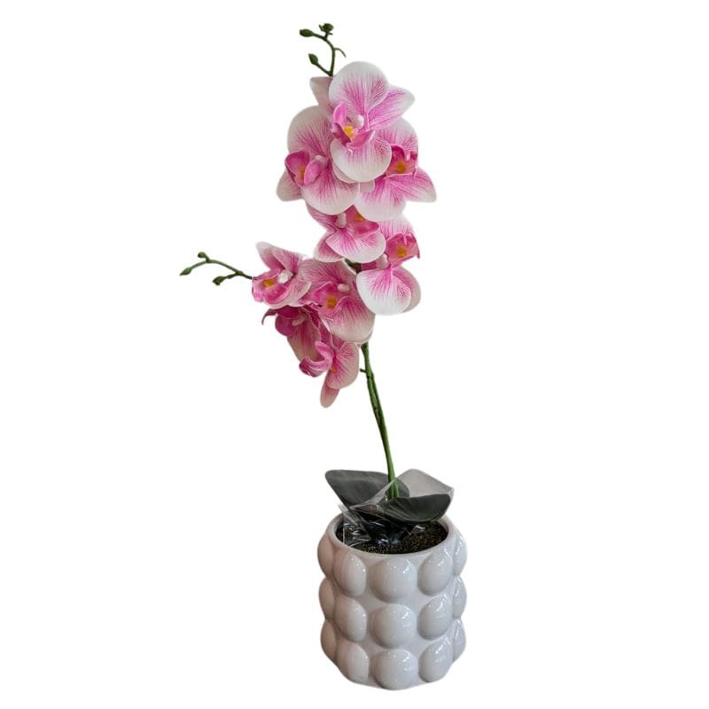 Orquídea Rosa Artificial em Vaso Ref. 1109