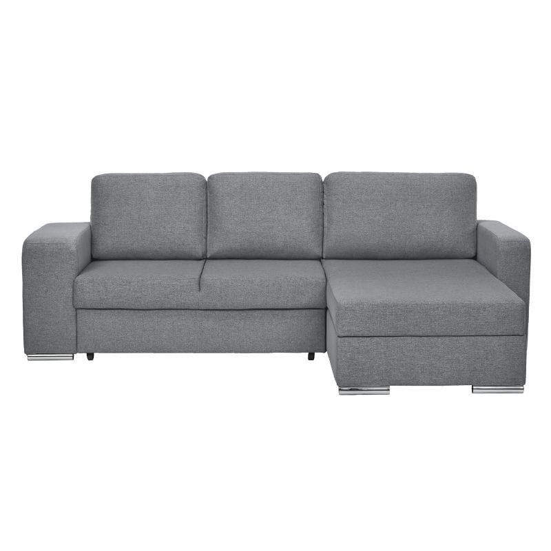 Sofá Calvin 3L Com Chaise Direita Cinza