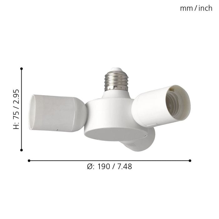 Extensão RUEDA para Casquilho E27 Ref. 98277 Dimensões