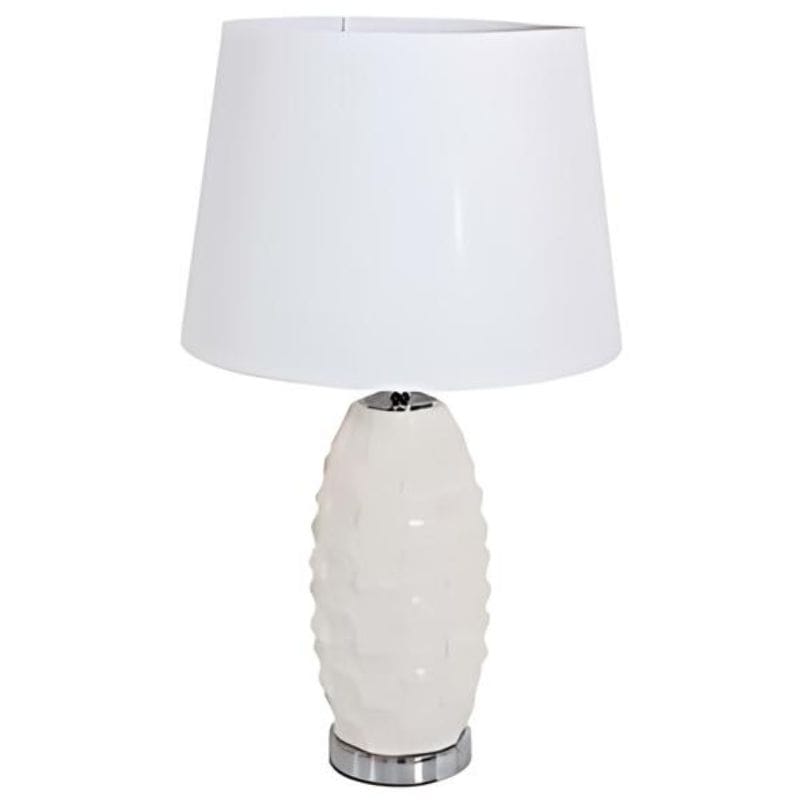 Candeeiro de Mesa Base Cerâmica e Cromado Ref. 9239