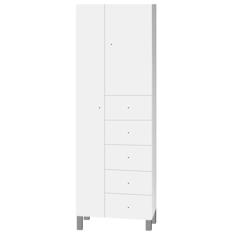 Móvel WC Jerte Coluna 60 cm 2 Portas + 5 Gavetas