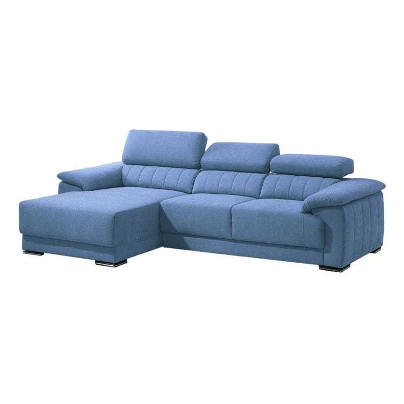 Sofá Orly 3 Lugares + Chaise Esquerda Azul