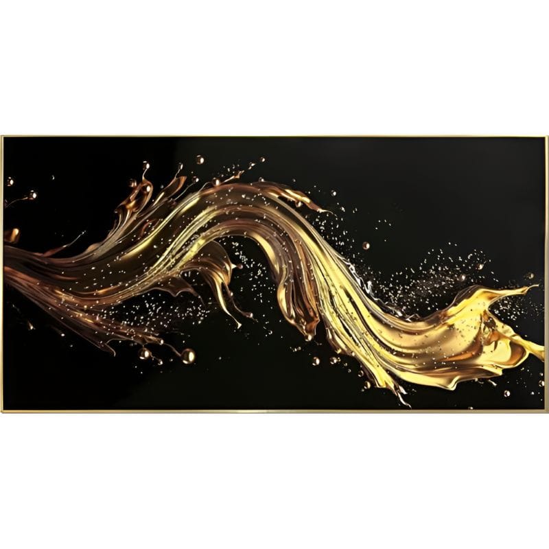 Tela 3258 - Abstrato Preto e Dourado