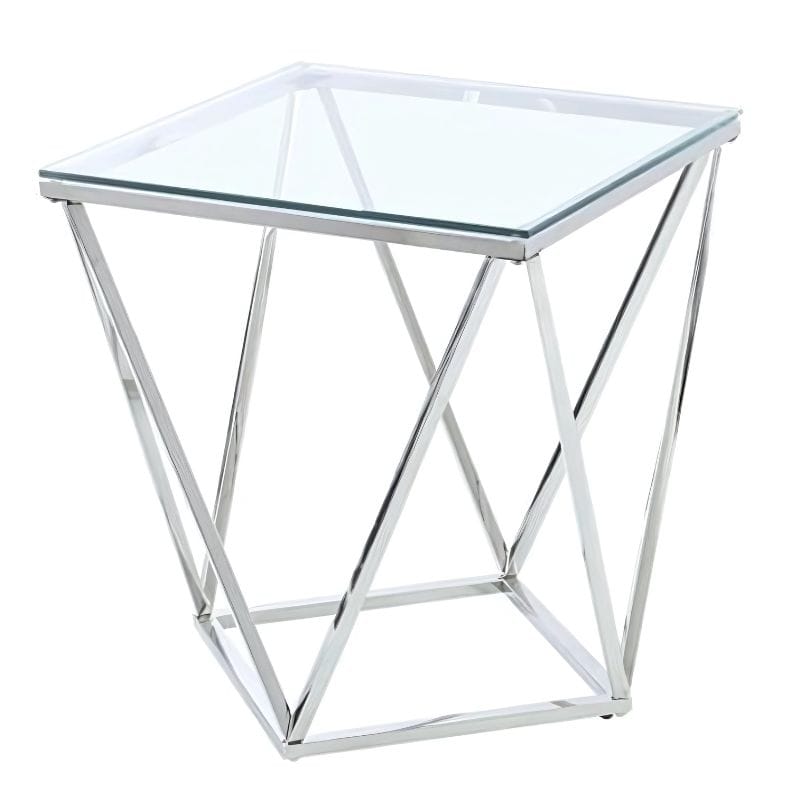 Mesa de Apoio Cromada com Vidro Ref. 3030
