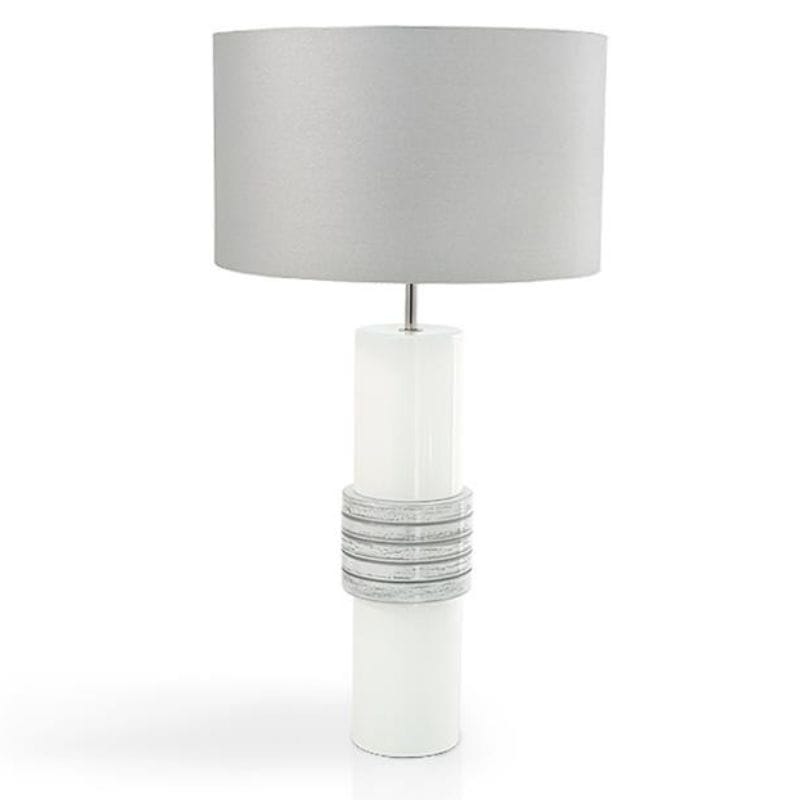 Candeeiro Cilindros Branco Prata Ref. 7623