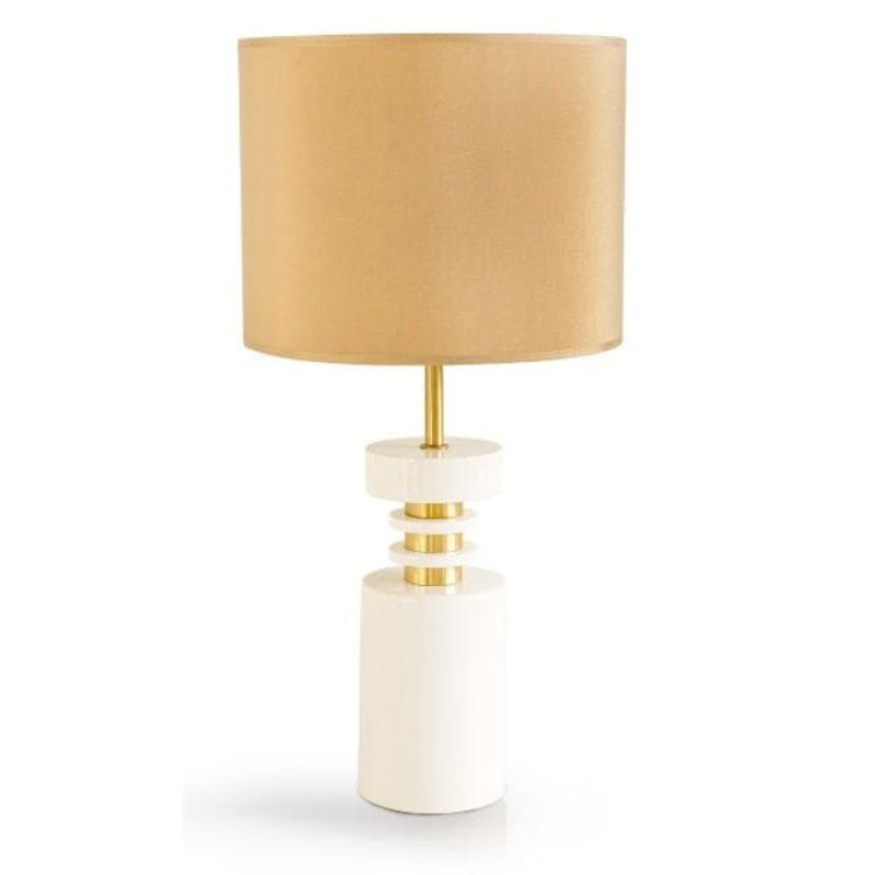 Candeeiro de Mesa Branco Dourado Ref. 8151