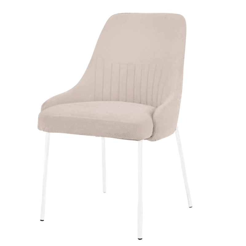 Cadeira Tecido Pé Branco Ref. 912DR-1280 Beje