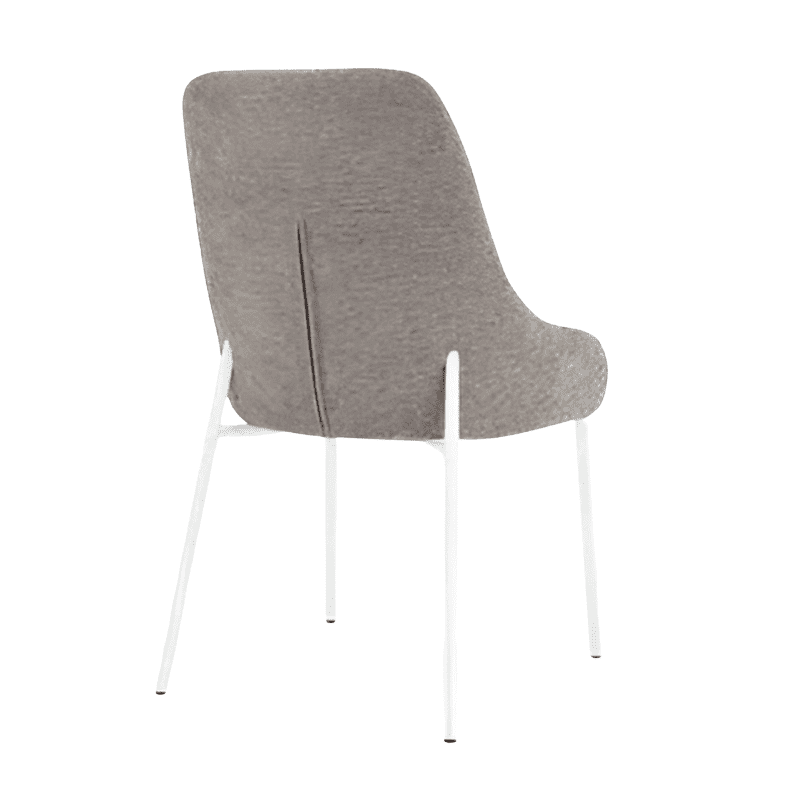 Cadeira Tecido Pé Branco Ref. 912DR-1280 Cinza Tras