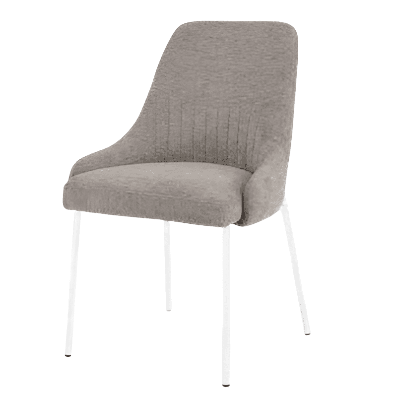 Cadeira Tecido Pé Branco Ref. 912DR-1280 Cinza
