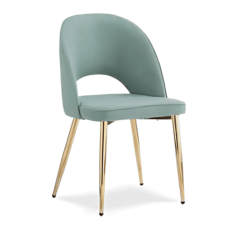 Cadeira Tecido Pé Dourado Ref. 854KJC056 Turquesa