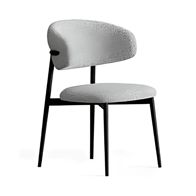 Cadeira Tecido Pé Preto Ref. 829B2969 Beje Lateral