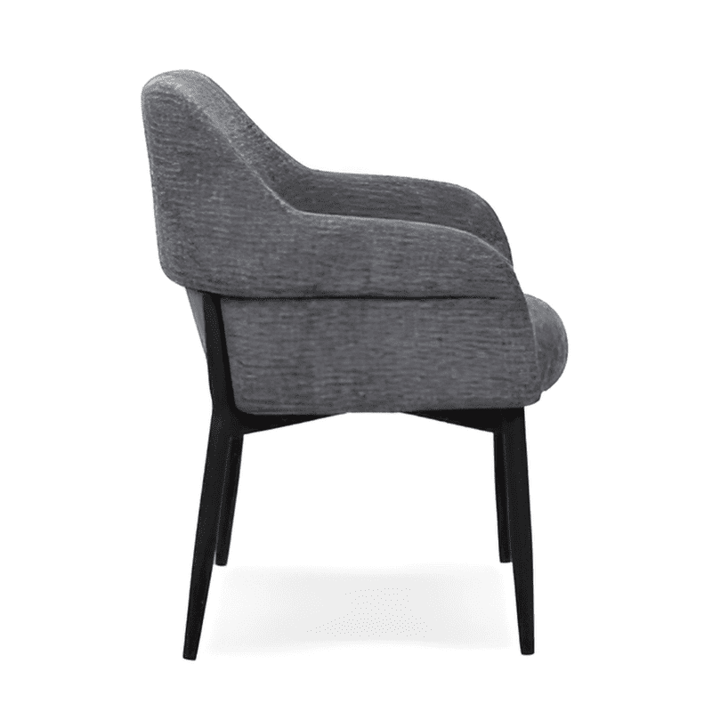 Cadeira Tecido Pé Preto Ref. 922A-4036 Antracite Lateral
