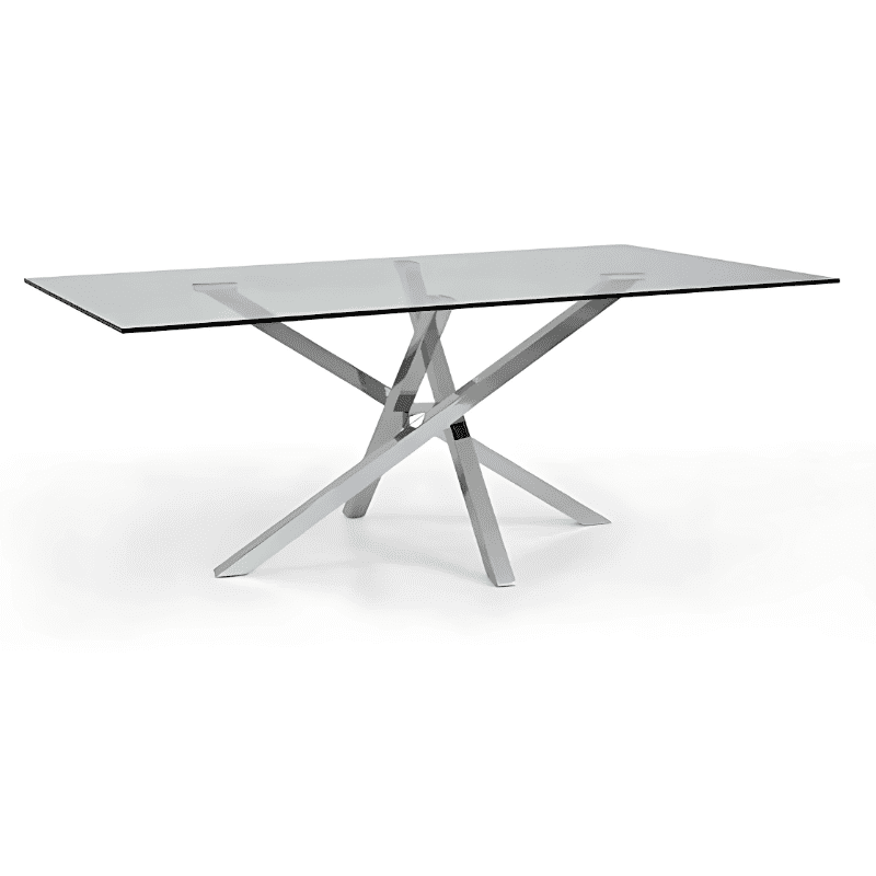 Mesa Tampo Cristal Pé Cromado Ref. 829A2177L