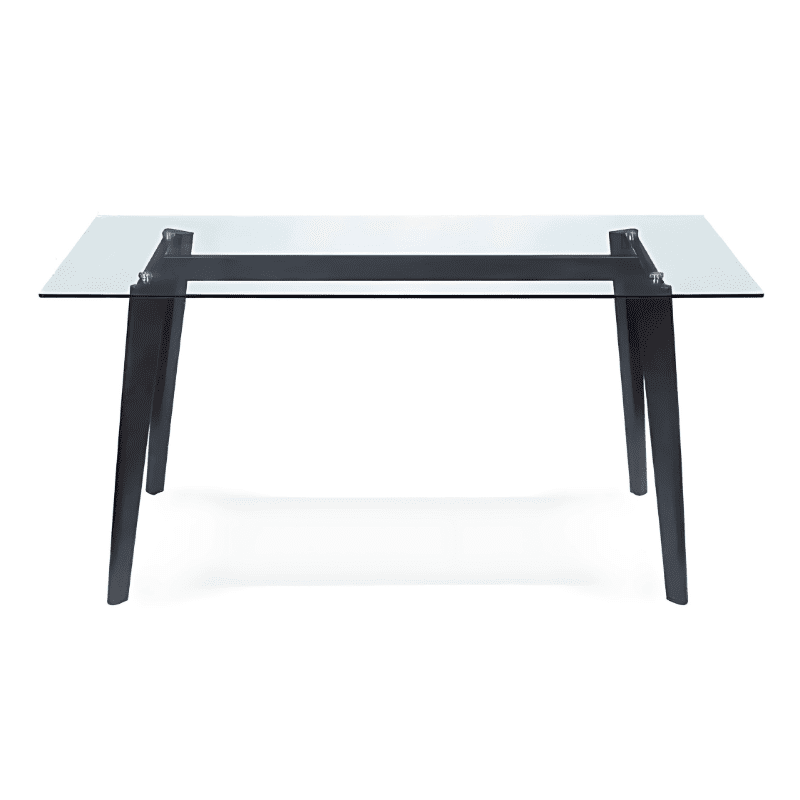 Mesa Tampo Retangular Cristal Pé Preto Ref. 897T015