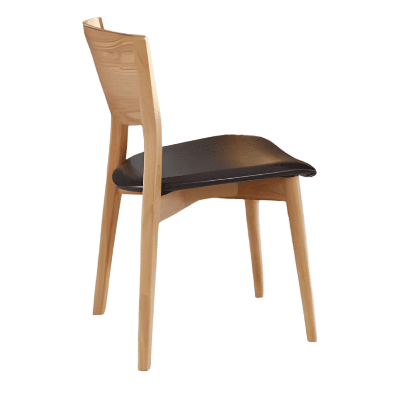 Cadeira Madeira Natural PU Ref. 684C06 Lateral