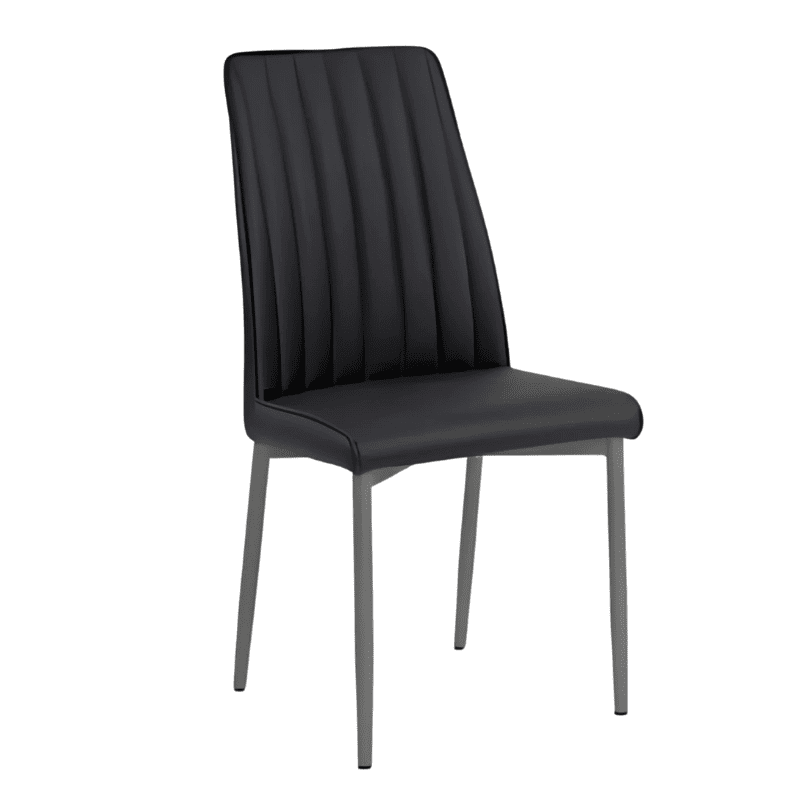 Cadeira PU Pé Pintado Alumínio Ref. 829B2052A Preto