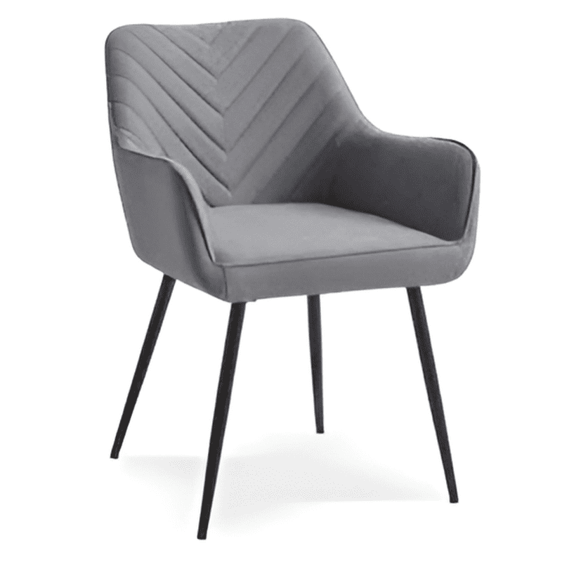 Cadeira Tecido Pé Pintado Preto Ref. 893TC-2468 Cinza