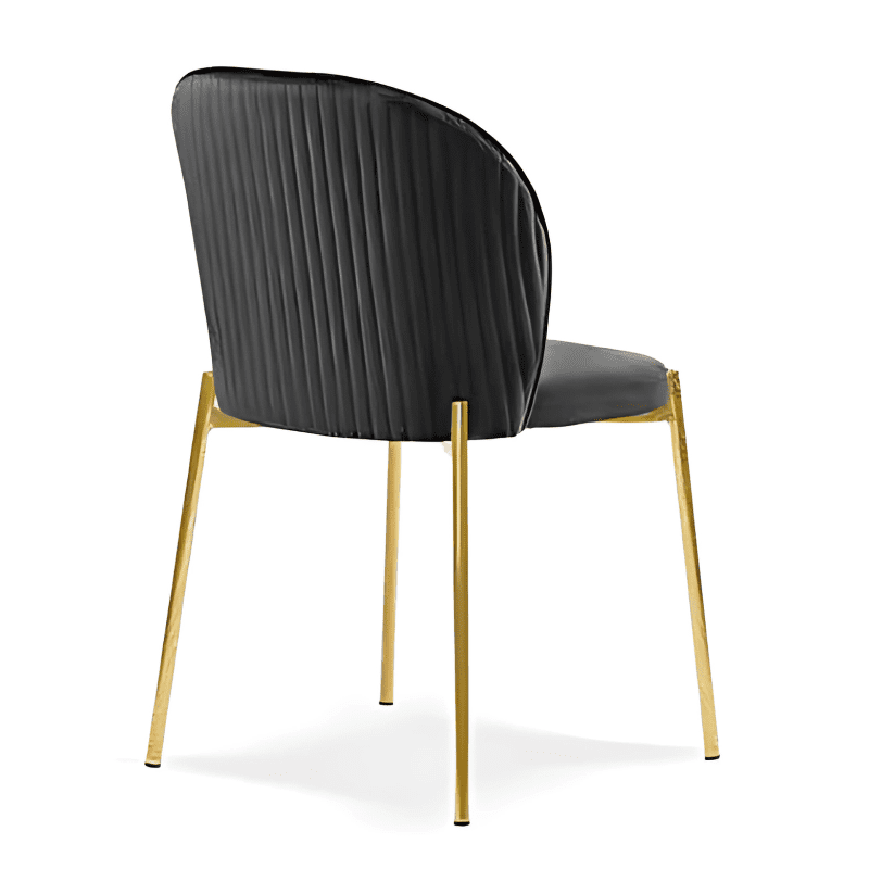 Cadeira Tecido Velvet Pé Dourado Ref. 893TC-2174 Preto