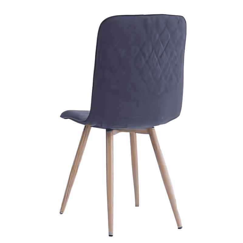Cadeira Tecido Velvet Pé Imitação Madeira Ref. 888DC-102 Cinza Tras