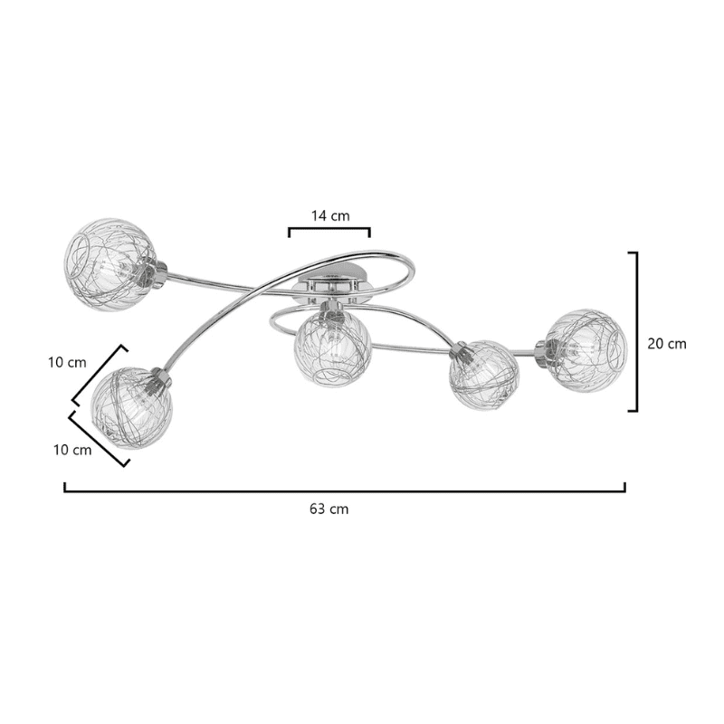 Plafon 5L ROLO Ref. 10179 Dimensões
