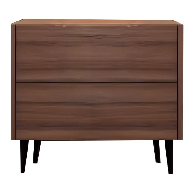Mesa Cabeceira AQUA 2 Gavteas Nogueira Siroko c_Pés Pretos Ref. AQ2101