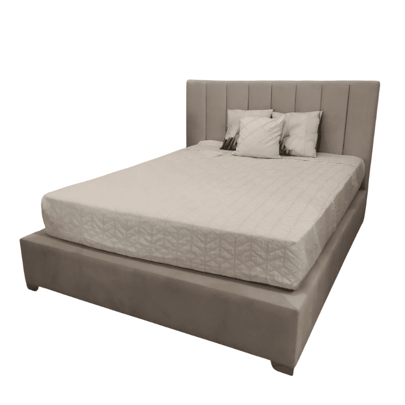 Cama Estofada Turim Fixa Partida XL c_Rebordo Bege