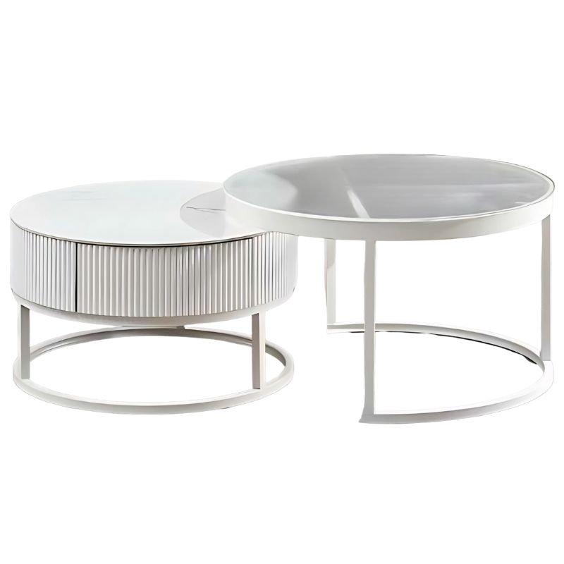 Conjunto Mesas Centro Tampo Imitação Mármore e Vidro Ref. 888CT-266