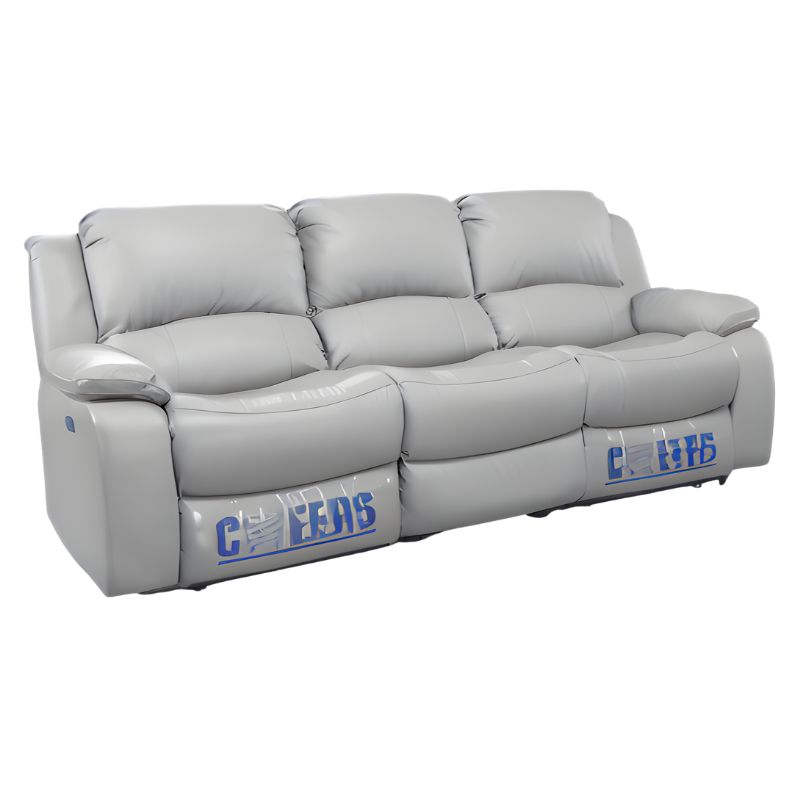Sofa 3 Lugares 70630 2 Relax Elétrico Pele Cinza