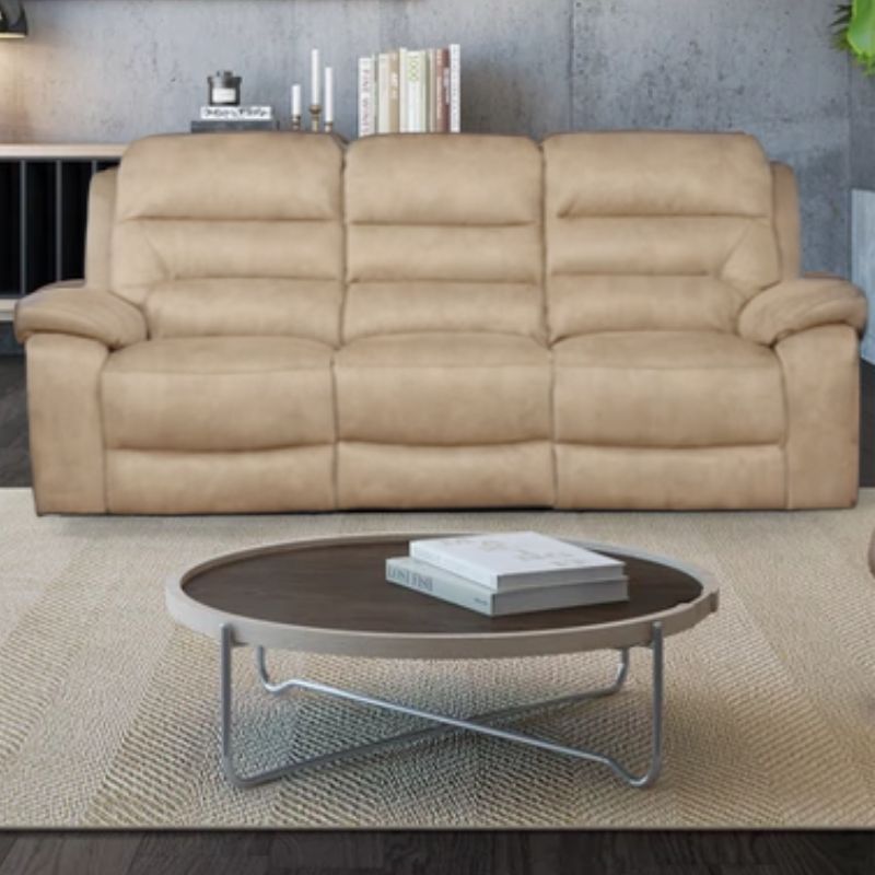 Sofá Ref 50119 3 Lugares c_2 Relax Manual Camel Nobuck Ambiente