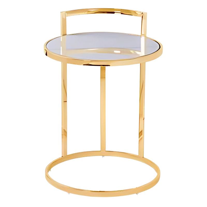 Mesa Apoio Dourada Tampo Pedra Ref. 863CT-355