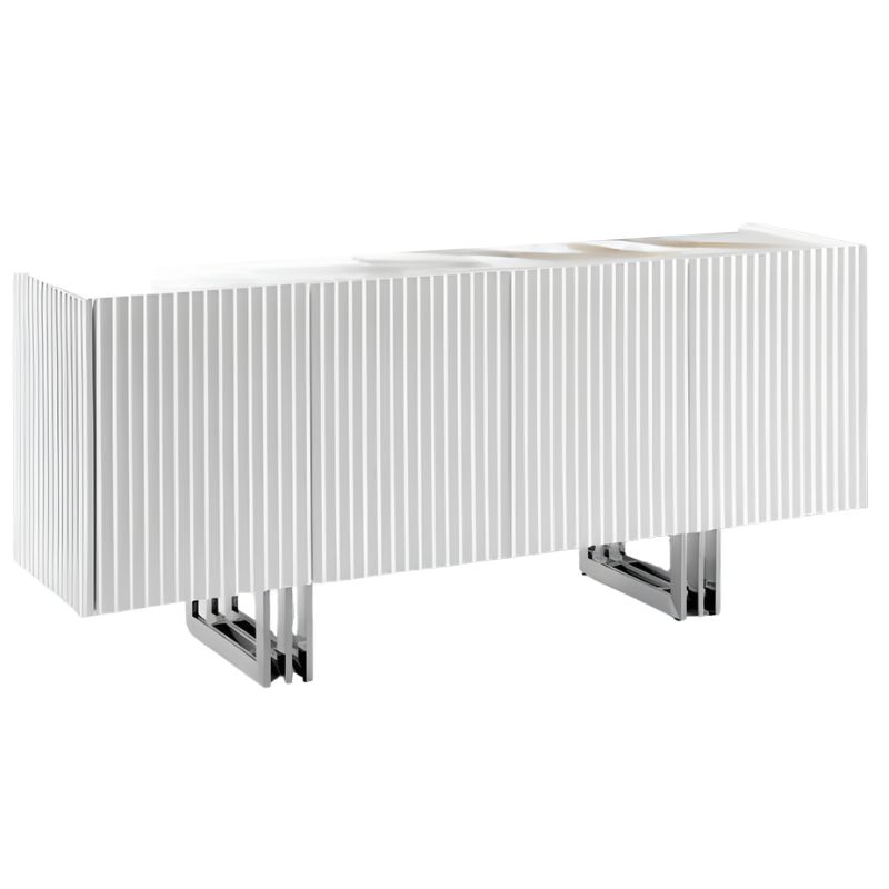 Aparador Lacado Branco cPé Cromado Ref. 906R2341