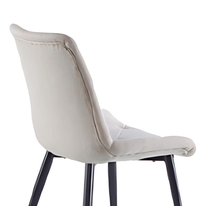 Cadeira MARLENE Pés Pretos Tecido Beige Ref. 0500730020114 Tras