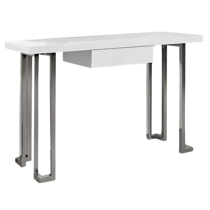 Consola Inox Tampo Lacado Branco Ref. 658E-154