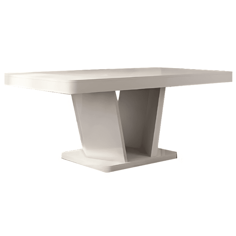 Mesa Sala Toronto Lacada Branco Mate L6 + Inox