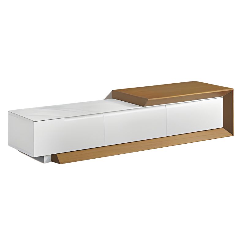 Móvel TV Extensível Lacado BrancoWalnut cTampo Mármore Ref. 906R2504TV