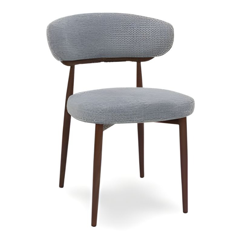 Cadeira Tecido Antracite Pé Walnut Ref. 922A-4073