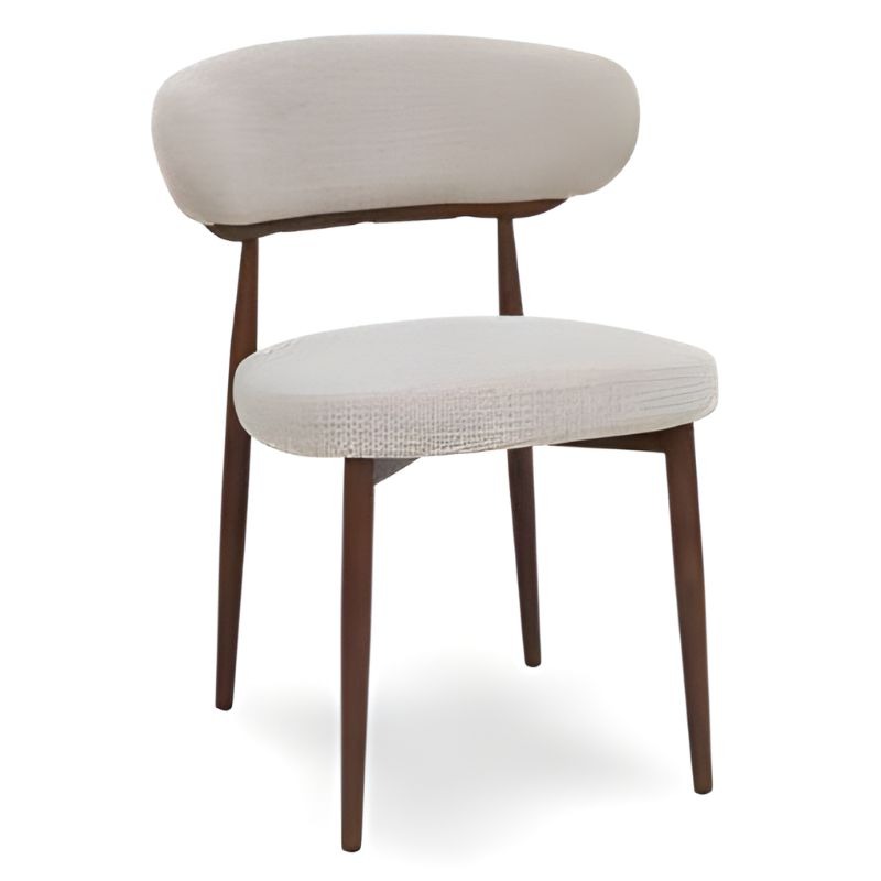 Cadeira Tecido Bege Pé Walnut Ref. 922A-4073