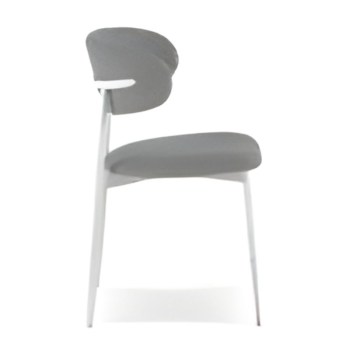 Cadeira Tecido Cinza Pé Branco Ref. 92625A46