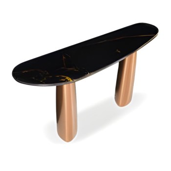 Consola Tampo Mármore Pé Bronze Ref. 928T1030