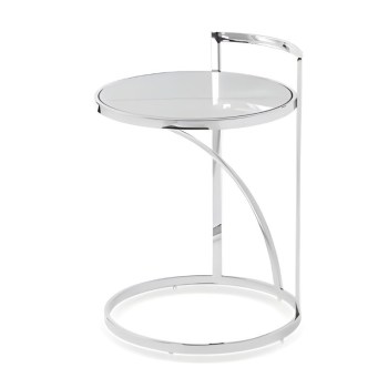 Mesa Apoio Cromada Tampo Pedra Ref. 863CT-355C