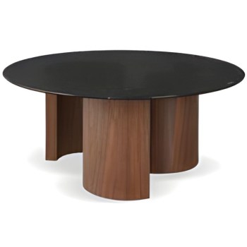 Mesa Centro Walnut Tampo Vidro Ref. 912B-3249
