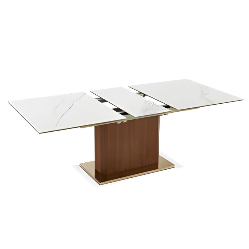 Mesa Extensível Walnut cTampo CerâmicaVidro Ref. 906R2350-WAL Aberta