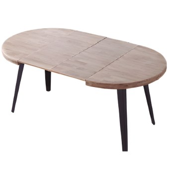 Mesa Refeição Berg-e Redonda Extensível Honey_Preto Aberto