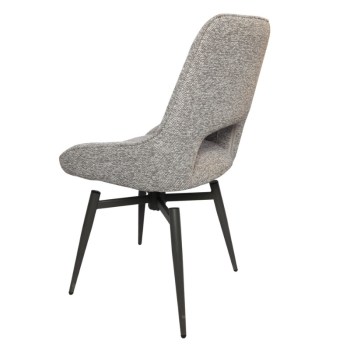 Cadeira Dara Rotativa Estofada Tecido Gris Ref. 0703000024212 Tras