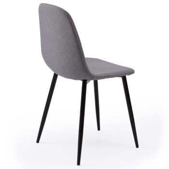 Cadeira Hall Estofada Tecido Gris Ref. 0002780024484 Tras