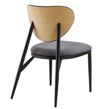 Cadeira Moon Estofada Tecido Gris Ref. 0610000020010 Tras
