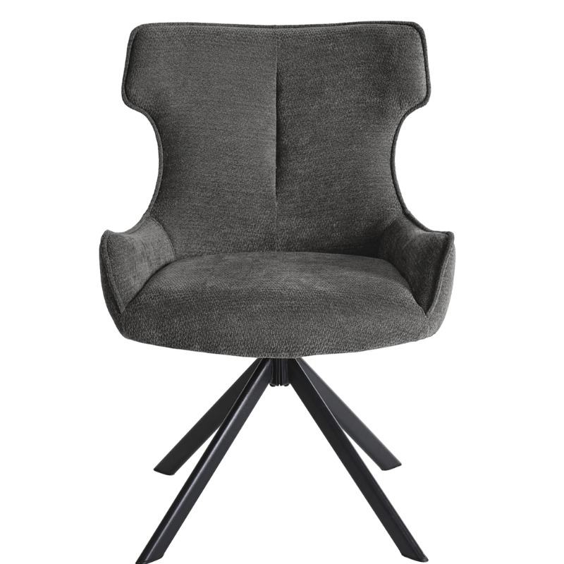 Cadeira Robert Rotativa Estofada Tecido Gris Ref. 0700750024212 Frente