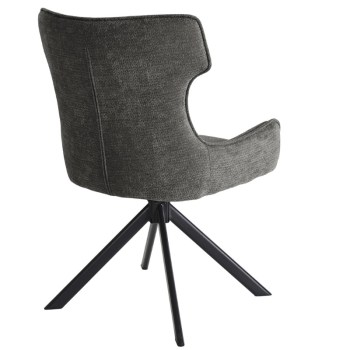 Cadeira Robert Rotativa Estofada Tecido Gris Ref. 0700750024212 Tras