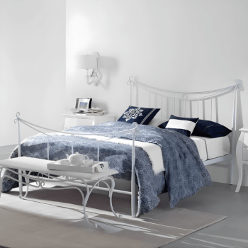 Cama Ferro Ref. 144 Casal Branco p_colchão 195x140